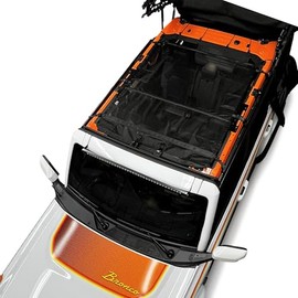 Sierra Offroad Mesh Bikini Top for 2021 to 2026 Ford Bronco - Black, Mesh - 2 Door & Bronco Bimini Top 4 Door - Factory Precision Fit Replacement - For Base, Big Bend, Outer Banks, WildTrak Model