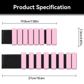 H HOME-MART 2 Pack 2lbs Wrist Ankle Weights (1Lb Each) Adjustable Wearable Weighted Bracelet for Men Women Increase Training Intensity Weights for Exercise,Jogging,Yoga,Gym,Strength Training (Pink)