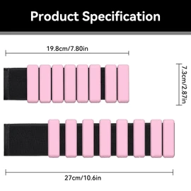 H HOME-MART 2 Pack 2lbs Wrist Ankle Weights (1Lb Each) Adjustable Wearable Weighted Bracelet for Men Women Increase Training Intensity Weights for Exercise,Jogging,Yoga,Gym,Strength Training (Pink)