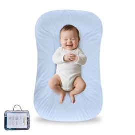 Loevin Baby Lounger Cover for Newborn,Baby Nest Cover Sleeping for Baby in Bed,Newborn Lounger Cover for Boys & Girls 0-12 Months,Blue