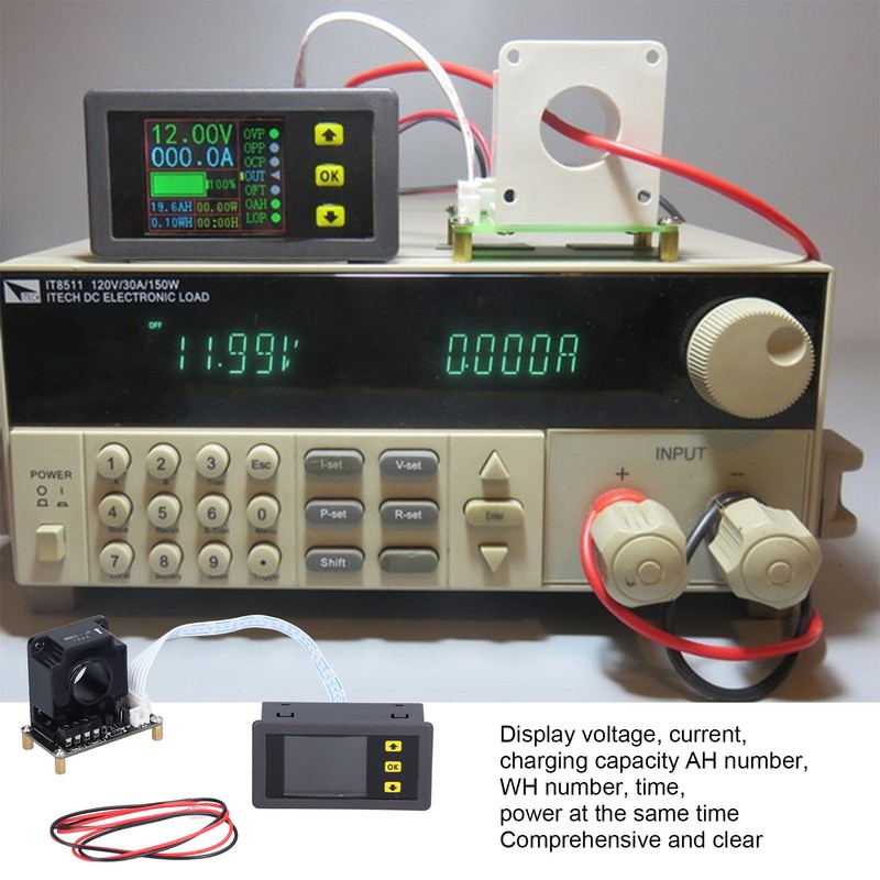 Ammeter Voltmeter Hall Coulombmeter LCD Battery Capacity Power Time Multimeter