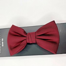 Little Black Tie adjustable pre tied bow tie solid burgundy sizes 14 1/2 to 20
