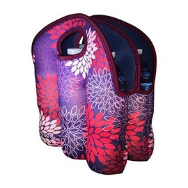 Koverz - #1 Neoprene Insulated 6-Pack Carrier, Beer Bottle Carrier, Six-Pack Tote - Midnight Mums