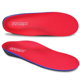 Plantillas para zapatos de apoyo al arco fascitis plantar ortopédica, espolones de talón y dolor de pies, Rojo, Mens 4 - 4 1/2 | Womens 6 - 6 1/2
