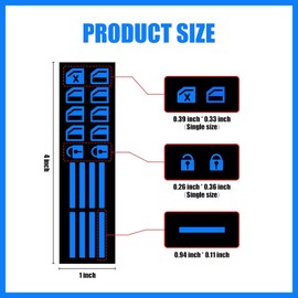 awlbed Pack-1 Car Control Switch Luminous Sticker, A Set of 20 Appliques Night Precise Positioning Car Button, Window Lift Portable Identification Sticker, Universal for Cars (Fluorescence Blue)