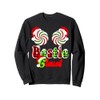 Bestie Claus Couples Peppermint Candy Cane Christmas Plaid Sweatshirt