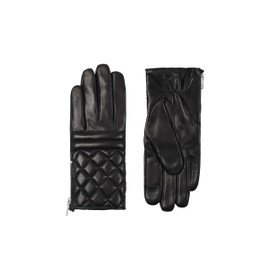 AllSaints Mens Moto Quilt Leather Gloves, Glove Set for Cold Weather, Large, Black