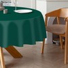 QIKSION Dark Green Round Tablecloth 2 Pack, 84 Inch Plastic