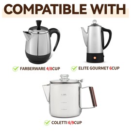 Percolator Coffee Filters Compatible with Farberware Coffee Percolator, 150 Pcs Disposable Perforated Filters for Farberware FCP240 Yosemite Coletti Bozeman 6/9 Cup Elite Gourmet 6 Cup