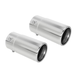 Pack of 2 Exhaust tip - to Fit 1.75 to 2.5 Inch Exhaust Tail Pipe Diameter- Stainless Steel to give Chrome Effect - Car Muffler Tips