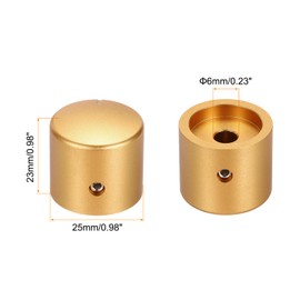 MECCANIXITY 3 Pcs Aluminium Potentiometer Knobs, 1/4" (6mm) Universal Volume Tone Control Knobs for Guitar, Bass, 15/16" Gold