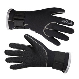 Aogolouk High quality 3mm Neoprene Scuba Diving Gloves with Magic buckle belt Snorkeling Spearfishing Water Sports Gloves (Black, S)