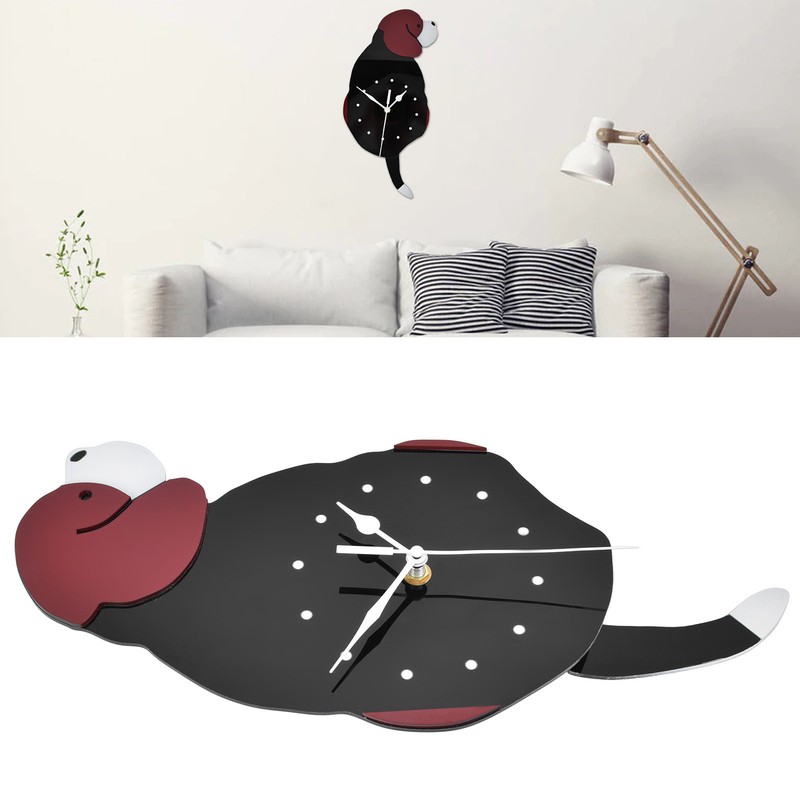 Wall Clock Swing Dog DIY Simple Fashion Silent Frameless Wall