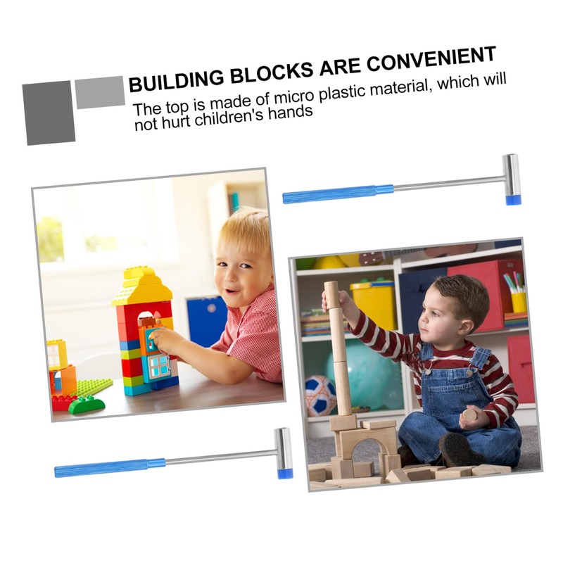 FRCOLOR Double-Ended Kids Blocks Building Hammer Set 2pcs Practical Assemble