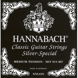 Hannabach 652527 Series 815 Silver Special Medium Tension String Set for Classic Guitar - Black