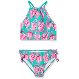 Kanu Surf Daisy UPF 50 - Traje de baño de 2 Piezas para niña, Hallie Flamingo Verde, 4 Años