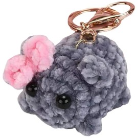 AOEVUIR Asslye Sad Hamster Meme Tiktok Sad Hamster Keyring Hand Knitted Sad Hamster Cuddly Toy Anti-Stress Courage Gift for Friends Partner 1 Piece