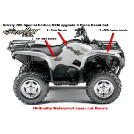 Yamaha Grizzly 700 4x4 Special Edition OEM ATV Tank Upgrade Decal Sticker kit