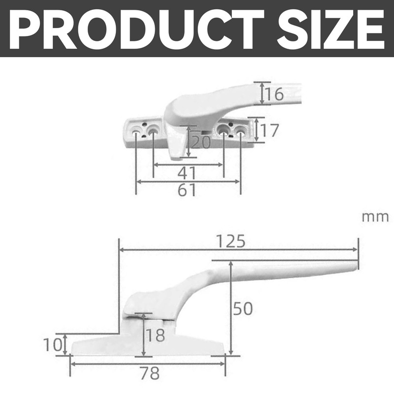Yuiturt UPVC Window Handles, 2 Pcs White Cockspur Window Handle