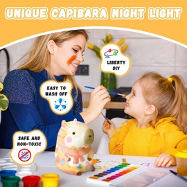 Paint Your Own Capybara Lamp Kit, Art Supplies Arts & Crafts Kit for Kids Age 8-12, DIY 3D Capybara Night Light, Creativity Painting Kit Toy for Girl Boy Birthday Gift Ages 3 4 5 6 7 8 9 10 11 12+