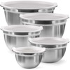 FineDine Stainless Steel Mixing Bowls Set with Lids, Home Kitchen