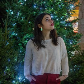 Christmas Dinosaur Earrings for Women Cute Santa Hat Dinosaur Star Dangle Drop Earrings Christmas Cactus Earrings Xmas Festival Jewelry (Cactus)