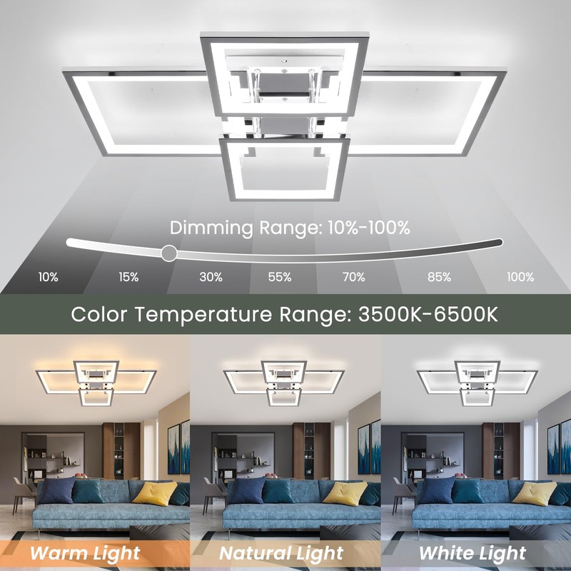 Acrylic Modern LED Ceiling Light, Square LED Flush Mount Ceiling