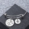 omodofo Bible Verse Bangle Bracelet Cross Charm Confirmation Bracelet Scripture