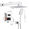 BWE Chrome Shower Faucet Set,Rainfall Shower Head with Handheld Shower,Two