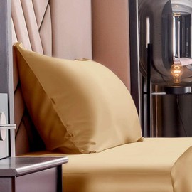 THXSILK 100% Silk Pillowcase for Hair and Skin, Soft Smooth Cooling Pillow Cover with Hidden Zipper, Both Sides Pure Silk, Gift for Women Men 1 pc(King, Metallic Gold)