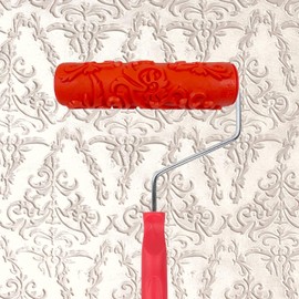 Hanroy - Rodillo de pintura con patrón de 7 pulgadas para decoración de pared, diseño clásico de ladrillo, textura de relieve, rodillo de goma decorativo para el hogar, herramienta de arte para