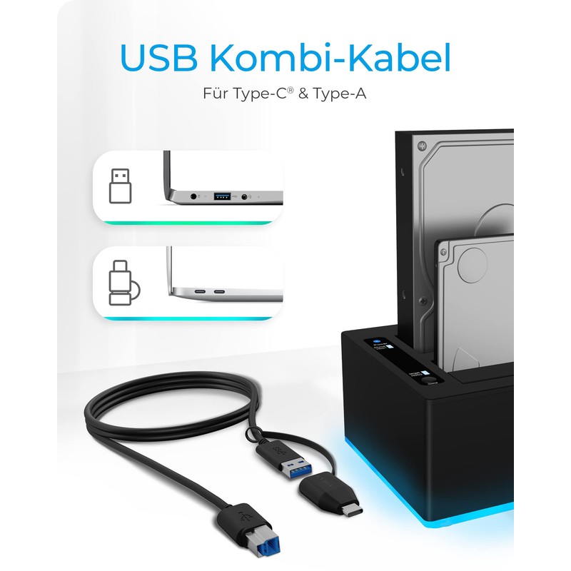 ICY BOX USB 3.0 2-Way Hard Drive Docking Station for