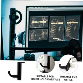 KONTONTY 15 Pcs Headset Stand Holder Hook Monitor Wall Mount Headphone Holder for Tidy Desk