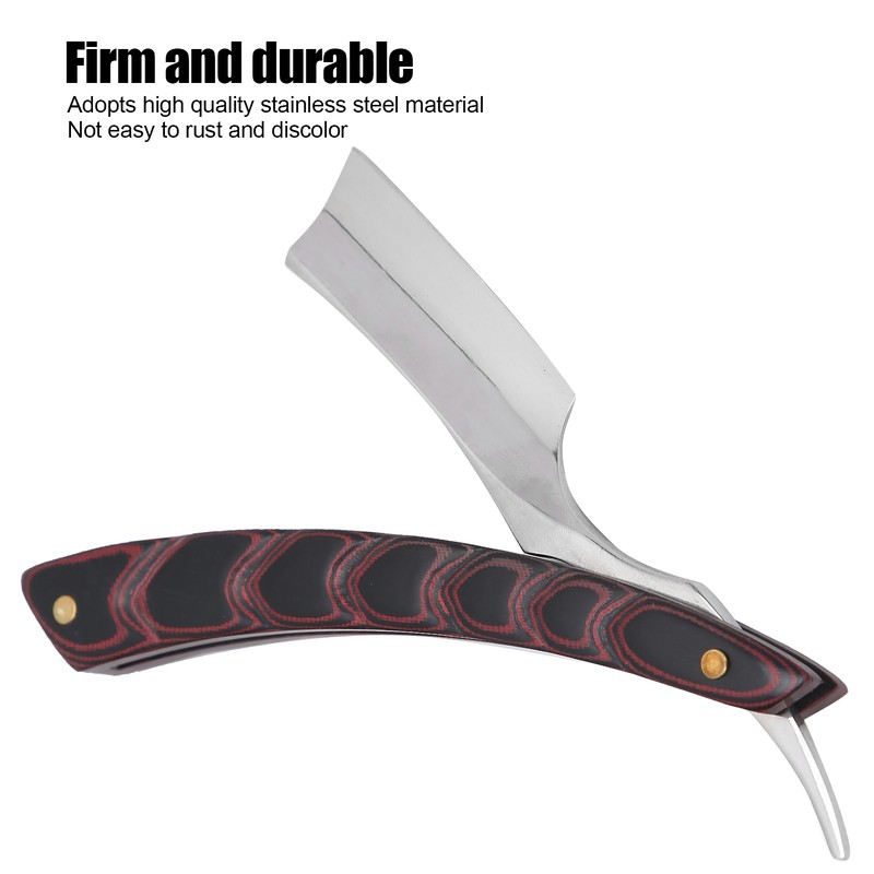 Straight Edge Razor OldFashioned Folding Manual Barber Shaver with Wood