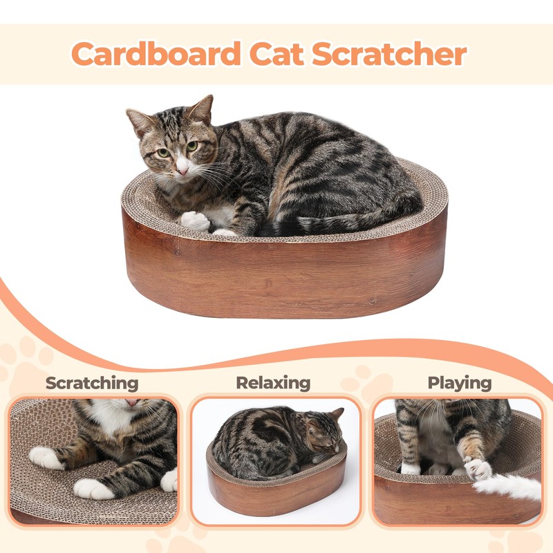 ComSaf Cat Scratcher Bed, Corrugated Cardboard Cat Scratch Bed Lounge
