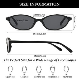 IWTBNOA Pack of 2 Vintage Oval Sunglasses, Women's Vintage Sunglasses for Woman, Uv400 Protection Sunglasses for Men and Women, 90s Retro Sunglasses, Style A