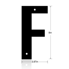 Ya_chtttwo Aluminum Numbers and Letters - Black Metal Door Numbers - Outdoor Metal Address Plate (8" F)