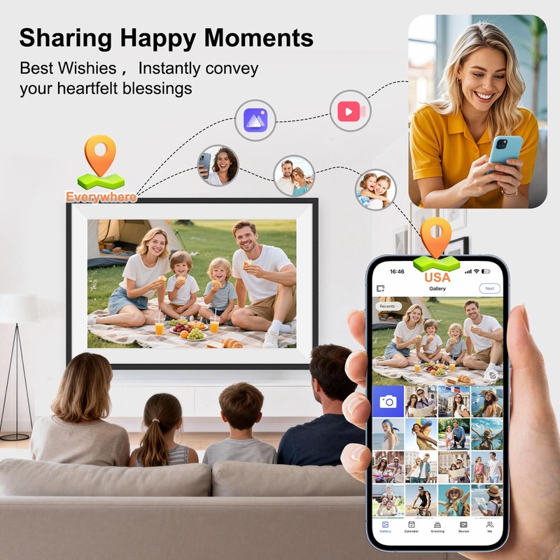 Fotocube 10.1" Digital Calendar Wall Planner Chore Charts and To