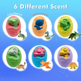 Bath Bombs for Kids - XL Dino Eggs Bath Bomb with Surprise Toys Inside, Kids Bath Bomb Gift Set, Natural Bubble Bath, Dinosaur Bathbombs Birthday Gift for Boys Girls