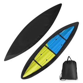 BESTMAN MARINE Kayak Cover,420D Heavy Duty Waterproof & UV Resistant Kayak Covers for Outdoor and Indoor Storage,Tear and Fade Resistant Canoe Cover (Black, M (For 10.8-12ft kayak))