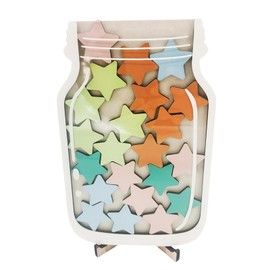 Reward Glass Classroom, Children's Reward Jar with 25 Stars, Magnetic Reward Jar, Cute and Attractive, Interactive Behavior Reward Jar for Teachers and Students