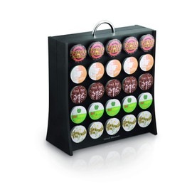 Mind Reader Single Serve Coffee Pod Storage, 50 Coffee Pod Capacity, Countertop, Double-Sided, 12"L x 4"W x 14"H, Black