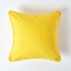 HOMESCAPES - 100% Cotton Plain Yellow Cushion Cover - 30