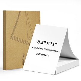 Gloryang Thermal Printer Paper 8.5 x 11 Inch US Letter Size, Quick-Dry Fan-Folded Thermal Paper, Advanced Thermal Printing, Compatible with Gloryang&JADENS PD-A4 Portable Printer, 200 Sheets