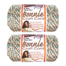 Pepperell Bonnie Braid Macrame Cord | 6mm x 100yd | Sandalwood (2-Pack) | Twisted Polypropylene Cord for DIY Crafts, Plant Hangers, Wall Hangings, Crochet & Macramé | Long-Lasting, Vibrant Color