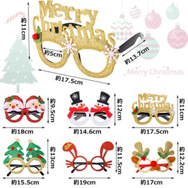 JANLOFO 6 Pcs Christmas Glasses Christmas Party Glasses Party Supplies Sunglasses Santa Snowman Christmas Costume Photography Props Christmas Props Accessories