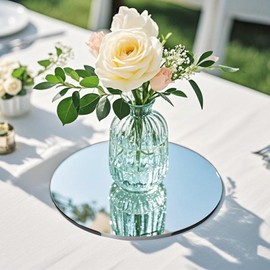 10 Pack Round Mirrors for Centerpieces, 8 inch Circle Mirror Centerpieces for Tables, Mirror Tiles for Wall Table Wedding Centerpieces Mirror Plates for Candle Wedding Decorations