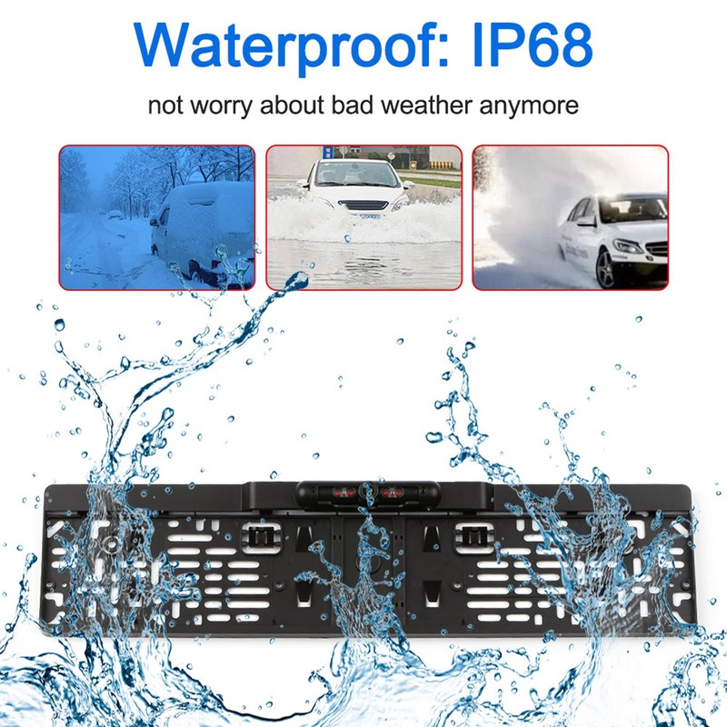 Car License Plate Frame Mounting Holder with IR LED Rear