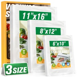 FUNFERY 100 PCS Precut Vacuum Sealer Bags for Food 11"x16"/8"x12"/6"x10"