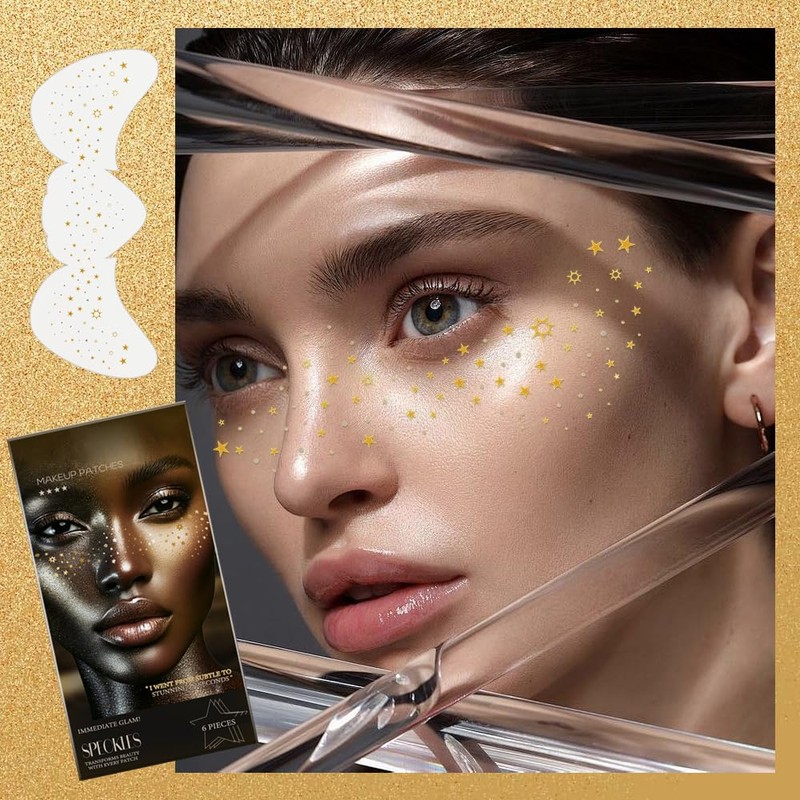 HASAIKA® Glitter Freckles Face Tattoo, Pack of 6 Glitter Makeup